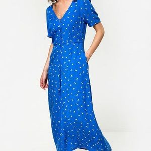 Sugarhill Brighton • Lemon Print MIDI Dress In Blue